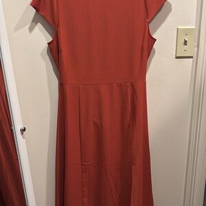 Rust midi dress